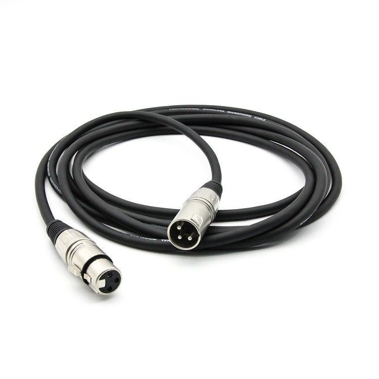 10ft XLR الذكور إلى XLR الإناث مكثف كابل الميكروفون للمسرح والموسيقى الحية كابل الميكروفون الأسود