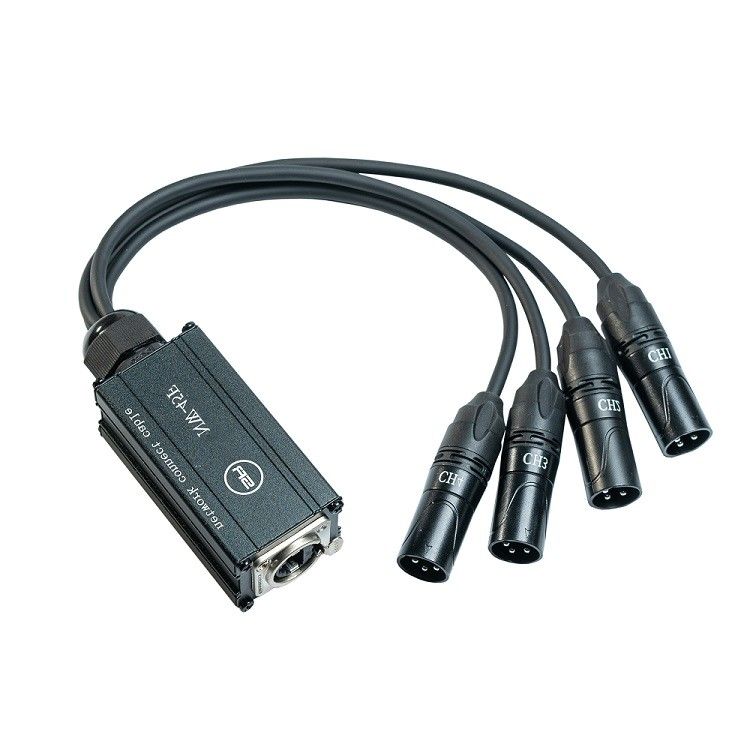 كابل تقسيم الشبكة XLR 4 قناة 3-Pin Multi Snake Receiver إلى كابل إثيركون واحد Rj45