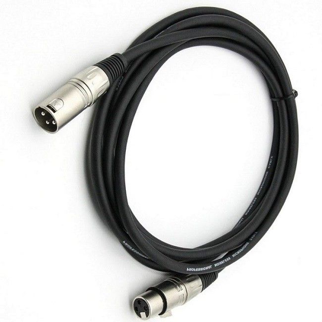 3 أسلاك ميكروفون XLR من ذكر إلى امرأة كابل ميكروفون أسود كابل XLR