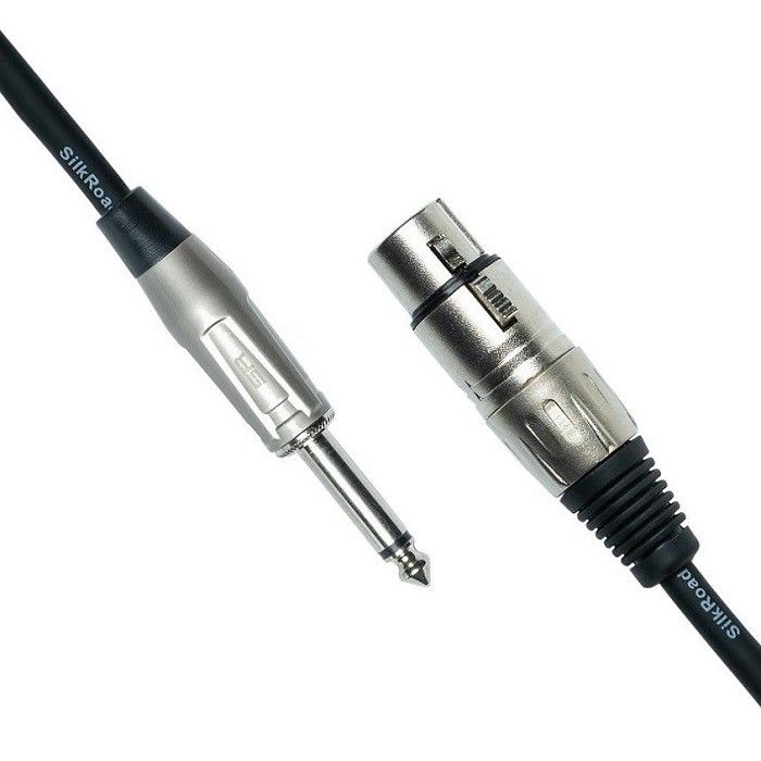 XLR الإناث إلى 1/4 بوصة 6.35mm TS كابل الميكروفون كابل الميكروفون الأسود كابل XLR 10 قدم