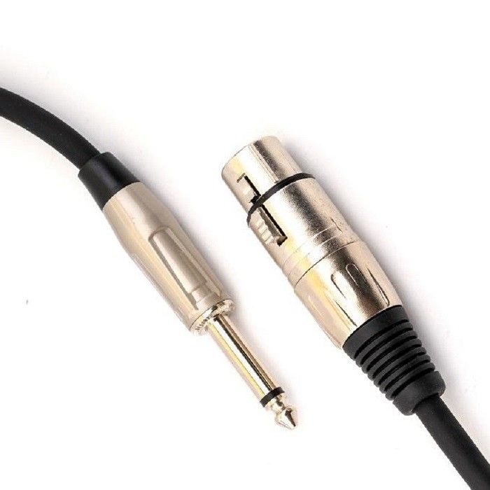 XLR الإناث إلى 1/4 بوصة 6.35mm TS كابل الميكروفون كابل الميكروفون الأسود كابل XLR 10 قدم