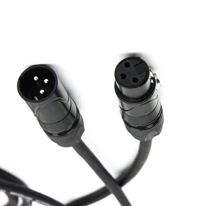 OFC Mic Patch Cord 3 Pin XLR Make to Female سلك الميكروفون الأسود 20ft